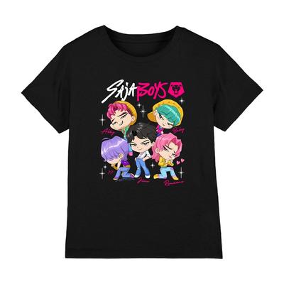 Chasseurs de Démons Kpop - Affiche Chibi Saja Boys T-shirt Enfant, Noir