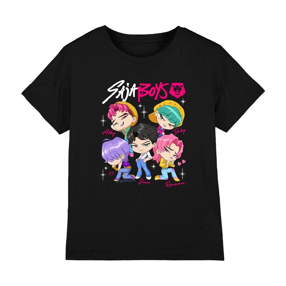 Kpop Demon Hunters - Saja Boys Chibi Poster Kids T-shirt, Black 130