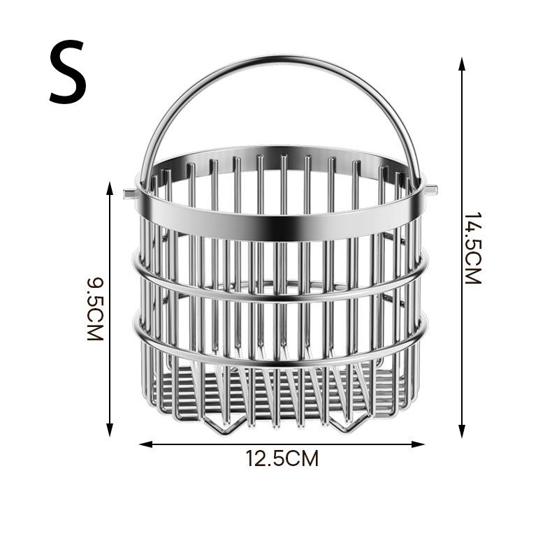 Household Stainless Steel Draining Basket Suitable for Kitchen Draining, Desktop Storage, Vegetables and Fruits Draining Basket
