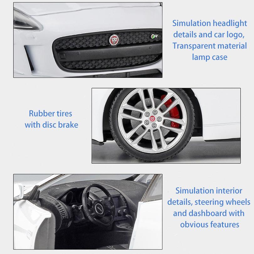 Welly Jaguar F-Type Coupé im Maßstab 1:24, Legierungsautomodell, Druckguss, Metallspielzeug, Fahrzeuge, Automodell, hohe Simulationskollektion, Geschenke für Kinder