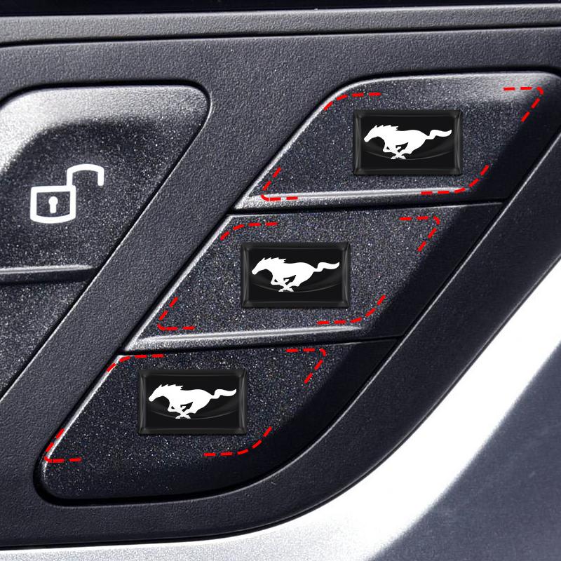 5/10Pcs Carbon Fiber Steering Wheel Car Logo Emblem 3D Stickers For Ford Raptor Fiesta Focus 2 3 4 Mondeo Ecosport Mustang Fusion