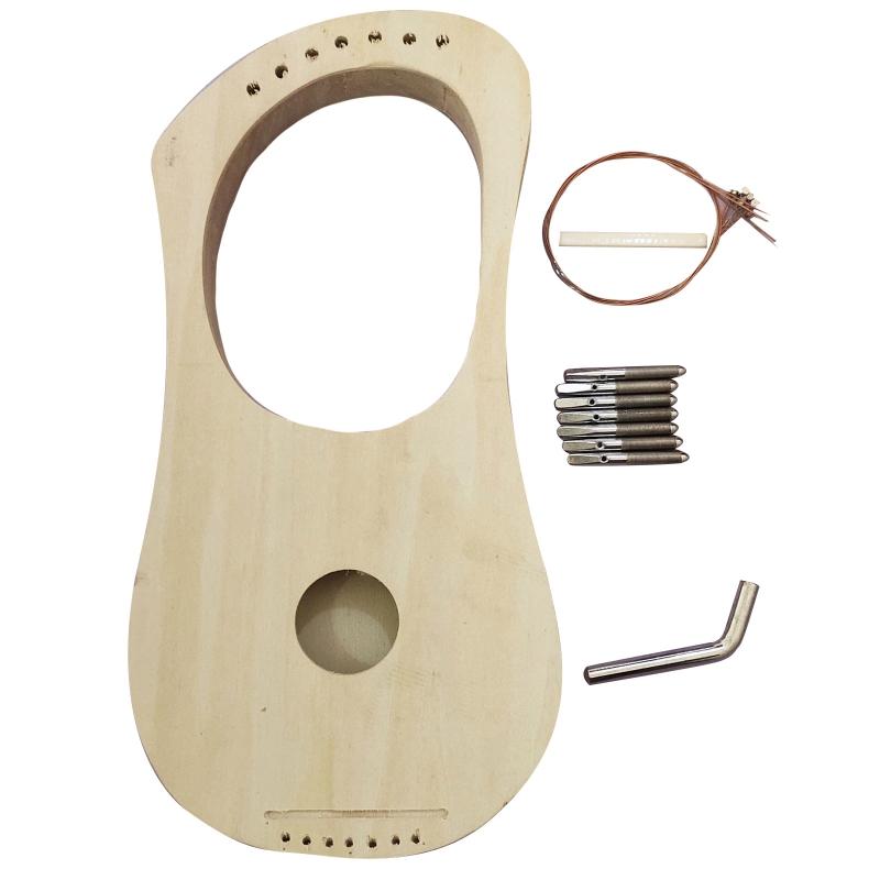 

7-String Lyre Harp Ancient Style Lyres Terminalia Wood String Instrument with Carry Bag for Extra String Set and Accesso 1