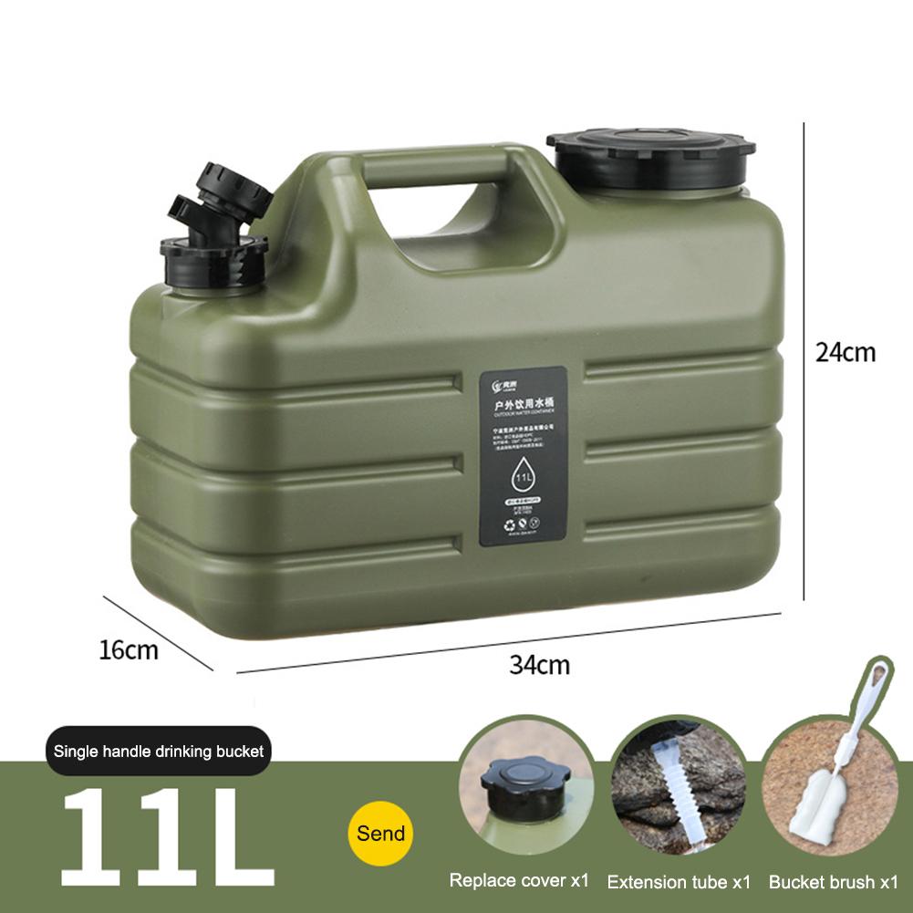11L Water Bucket Large Capacity Portable Drinking Water Canister with Detachable Faucet No Leakage for Outdoor Travel Driving