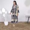 Plus-size V-neck Women's Printed Shirt Long Dress Bohemian Vacation Dress