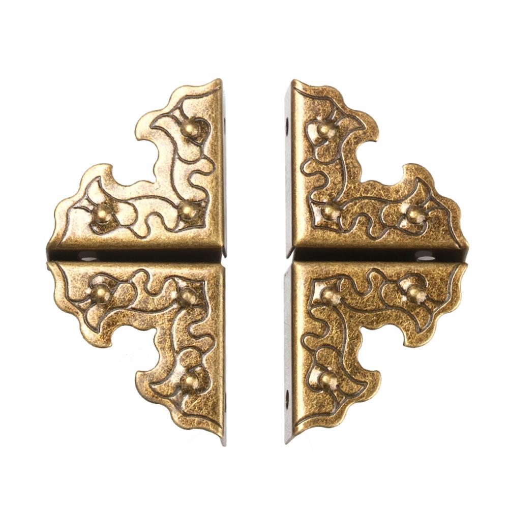 24PCS Antique Corner Protector Jewelry Chest Box Wooden Case Decorative Corner Protector Furniture Hardware Corners Brackets