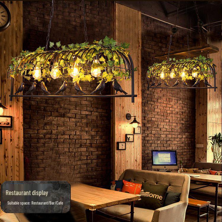 Retro Industrial Floral Birdcage Pendant Light for Cafe, Bar, Tea Shop, Clothing Store, or Restaurant