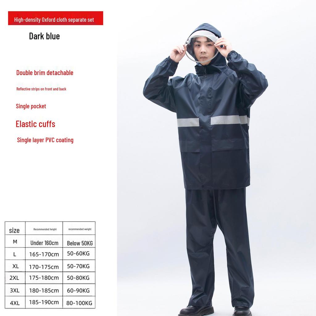 Reflective Raincoat and Pants Set for Electric Motorcycle Riding