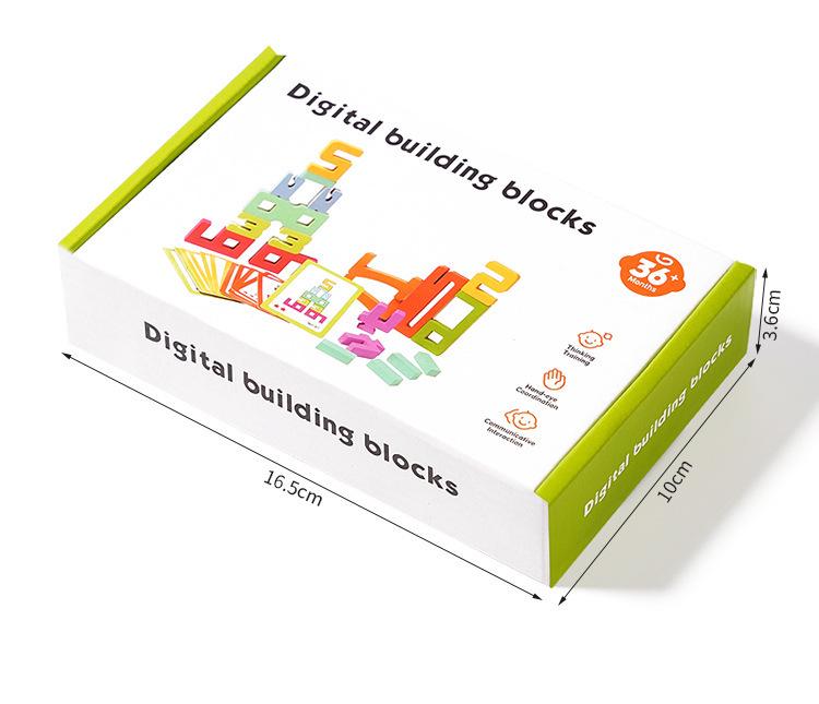 Wooden Digital Building Block Set: Educational Toys for Imagination & Concentration, Suitable for Children Aged 0-3