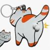 Pull Play Cute Funny Cat Pendant 3d Cartoon Cat Trick Play Egg Toy New Egg Cat Keychain
