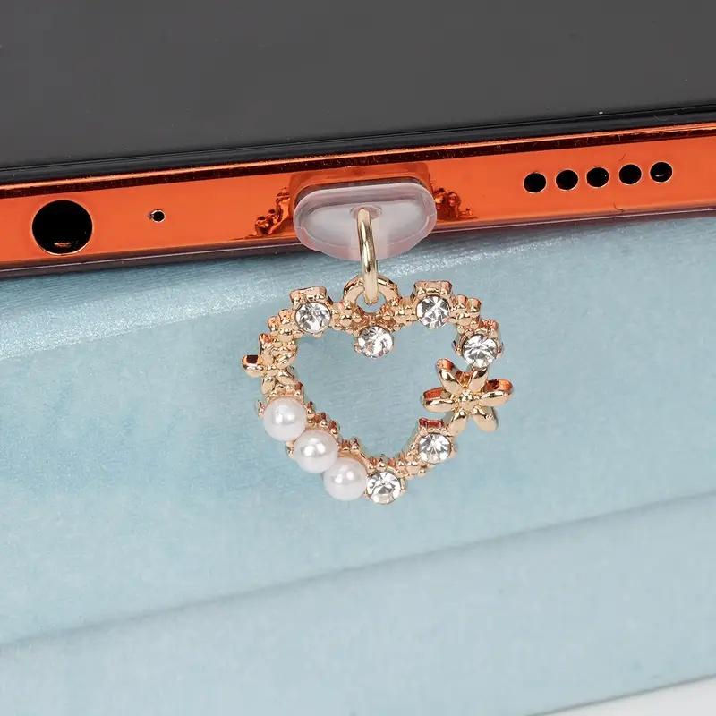 1pc Heart Pendant Charm, Mobile Phone Dust Plug, Perfect Gift for Halloween, Christmas, Anniversary, New Year, Valentine's Day Birthday and More