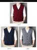 Thick Knit V-Neck Cardigan Vest for Men - Autumn/Winter Warm Sleeveless Sweater