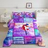Gymnastics Reversible Single Duvet Cover,3D Sports Gymnast Bedding Set,Colorful Geometric Quilt Cover for Girls Teens Room Decor