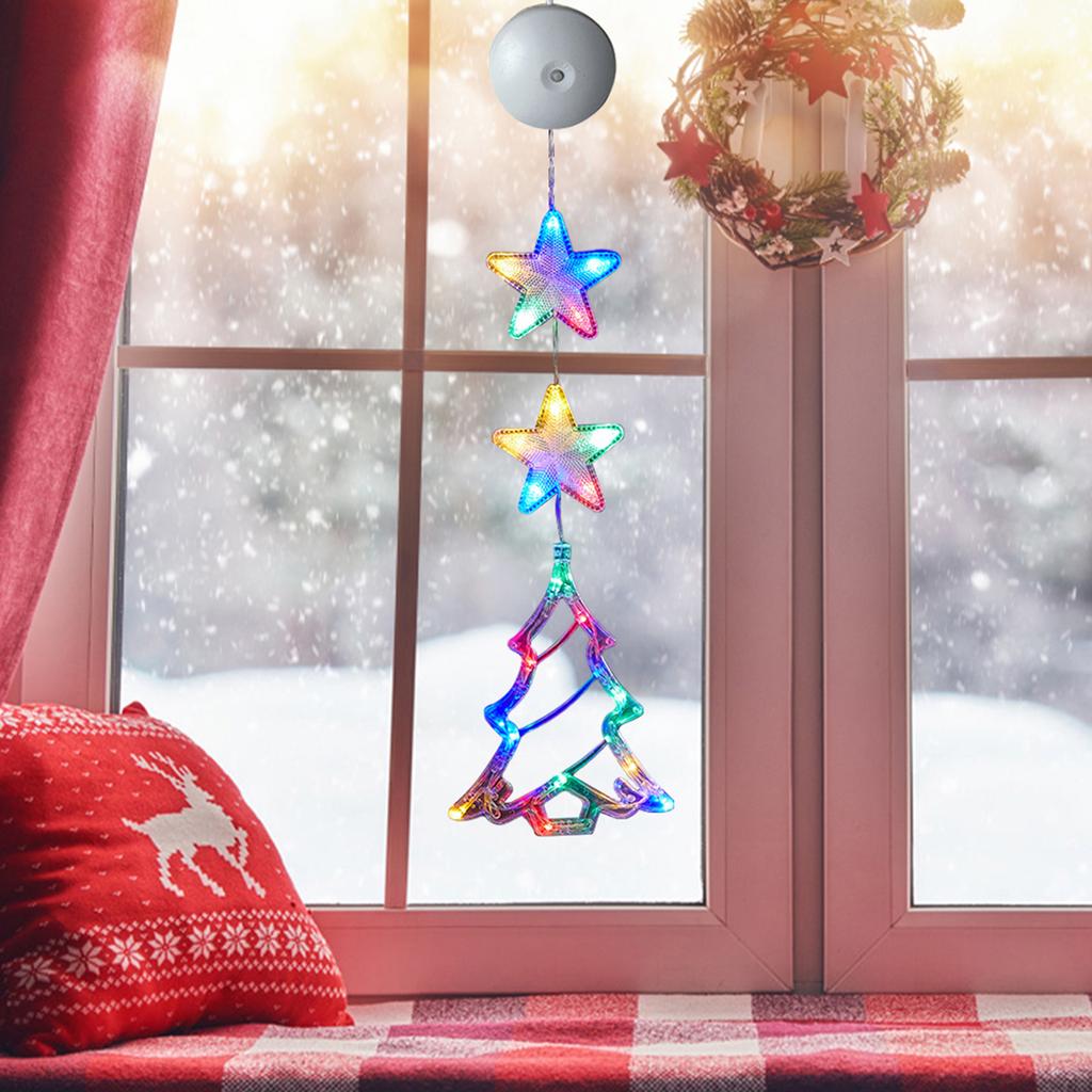 3Pcs Christmas Window Lights Decorations with Suction Cups Christmas Window Decorations for Xmas Tree Fireplace Indoor Decor