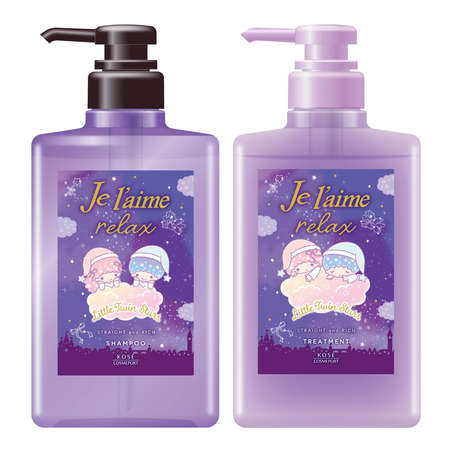 

Jurem Relax Midnight Repair Design Shampoo Treatment Pump Pair Set (Straight & Rich) KIKIRARA Kiki Lala Design