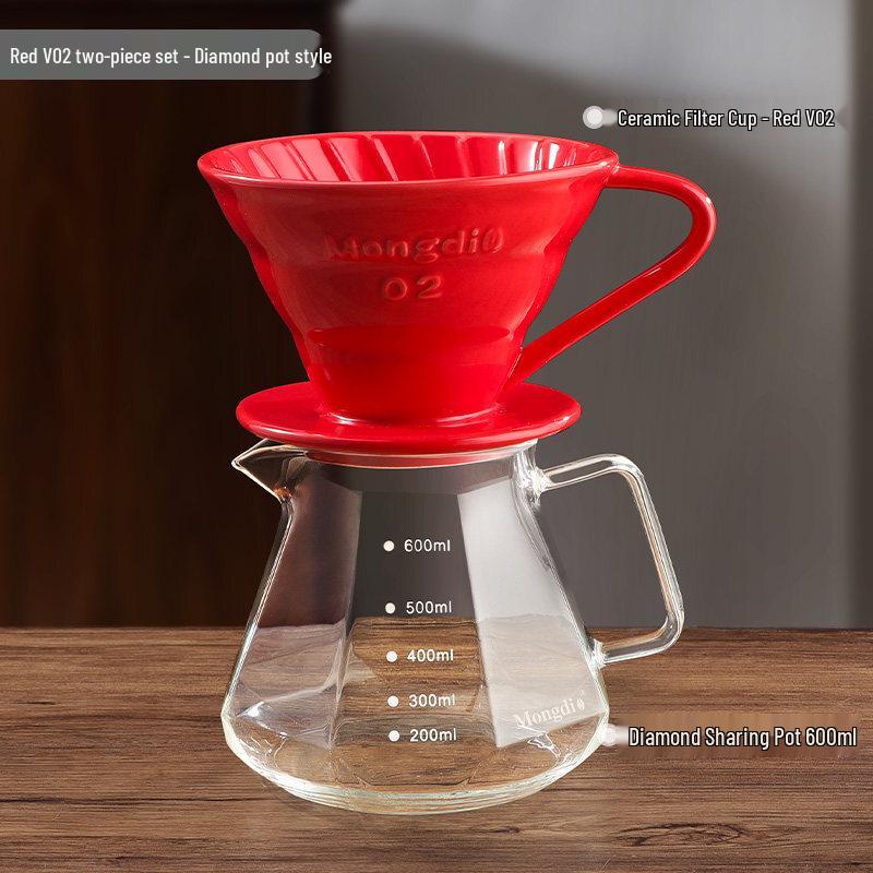 Qiwei V60 Ceramic Pour-Over Coffee Filter Set