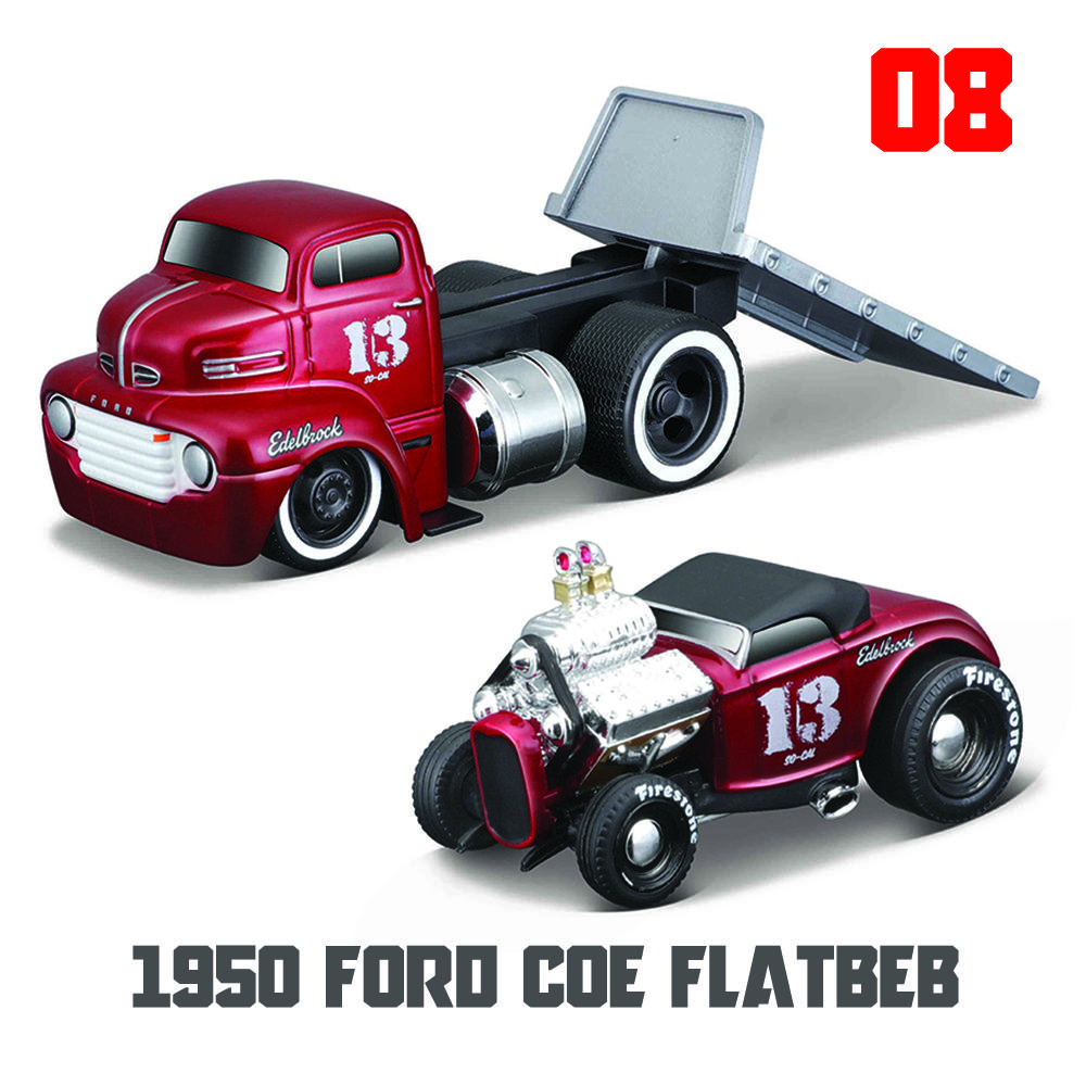 AJL1 Maisto 1:64 Chevrolet Ford transport truck combination pallet truck static alloy car model children s toy collection
