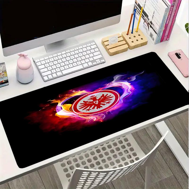 Flaming Heart Frankfurt Emblem Mouse Pad, Gaming Mouse Pad, Keyboard Pad, Desk Decor for Computer Notebook Fan Gift Birthday Gift