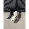 Temperament Low Heel Square Head Fleece Short Boots Women'S Autumn And Winter Simple Women'S Boots Short Boots French Skinny Boots