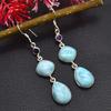 Larimar Earring, 925 Sterling Silver, Dangle Drop Earring, birthday Gift, Designer earring, Women Earring, Gift For Her, Bridesmaid Gift