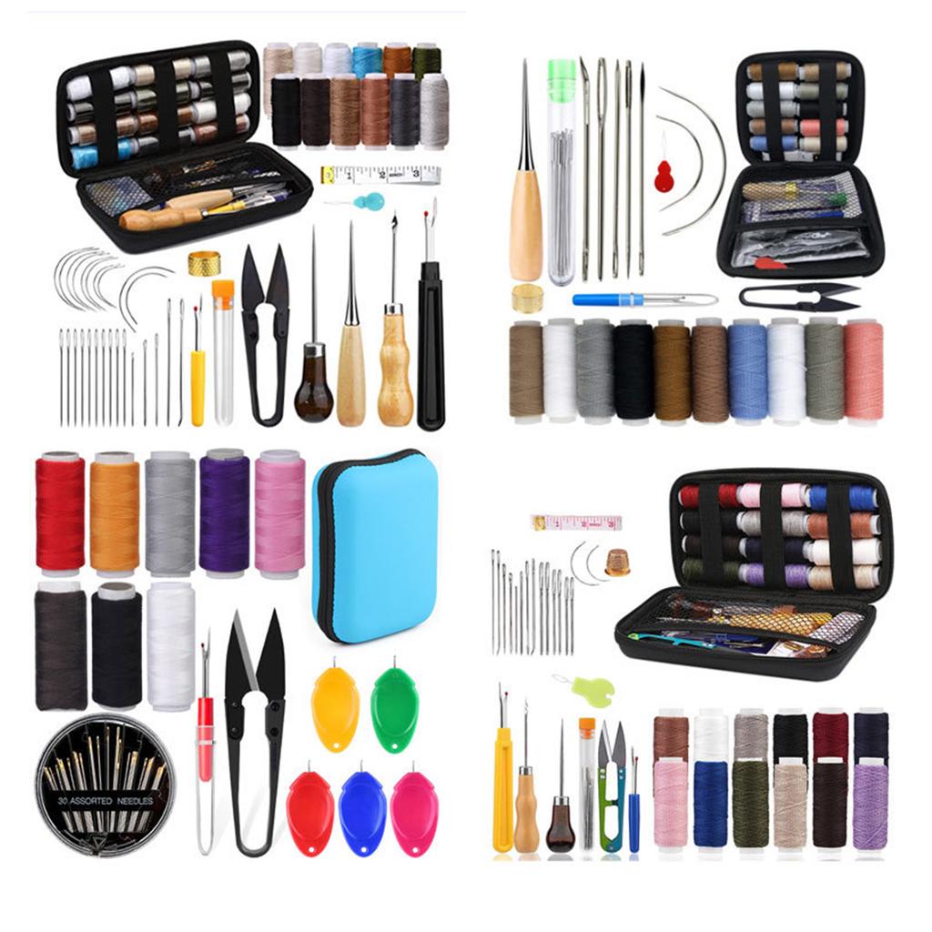 Nähsets Reiseleder Nähsets Erwachsene Professionelle Nähzubehör Beinhaltet Nadel Faden Trennmesser für Anfänger