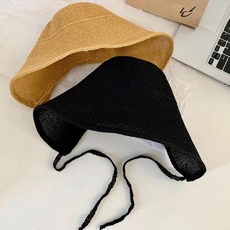 Chapeau Femme Sun Hats for Women; Wide Brim Linen Straw Regency Bonnets for Beach and Outdoor Summer Activities