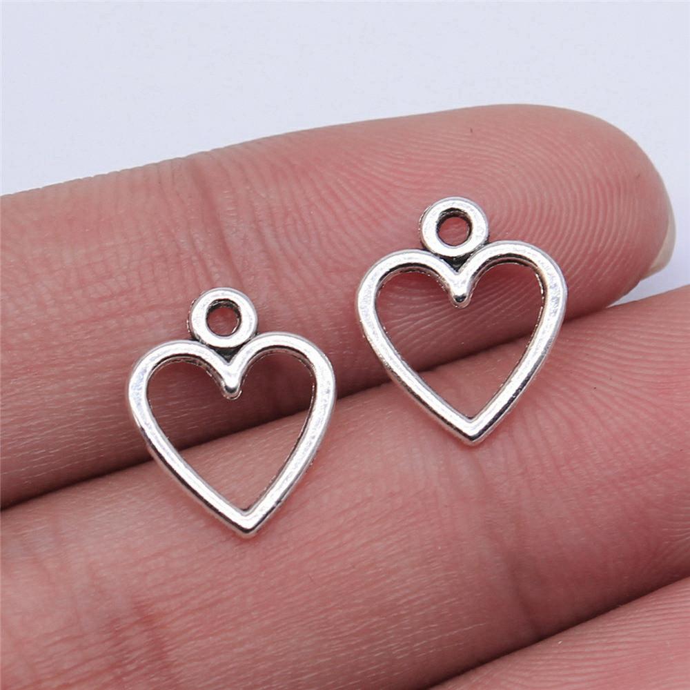 Charms Openwork Heart Pendants Vintage Jewelry Supplies QC068