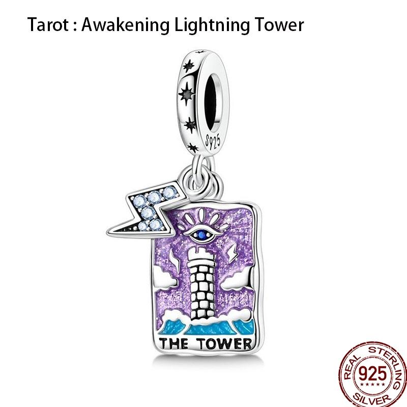 New Copper Magic Tarot Series Green Zircon Tree Of Life Charms Bead Fit Pan Bracelets Diy Madam Jewelry Gift