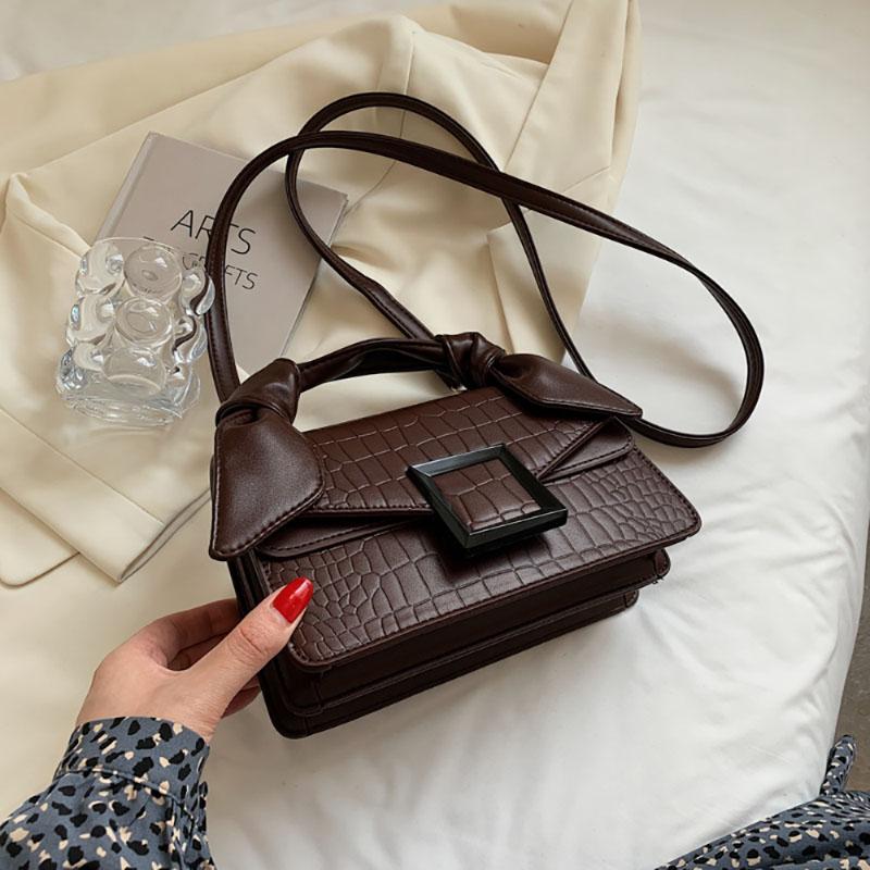 

Стильная женская сумка через плечо в стиле ретро, высококачественная текстура, узор из камня, дизайнерская сумка-переноска, универсальная, простая сумка через плечо (20cm<Max Length<30cm)