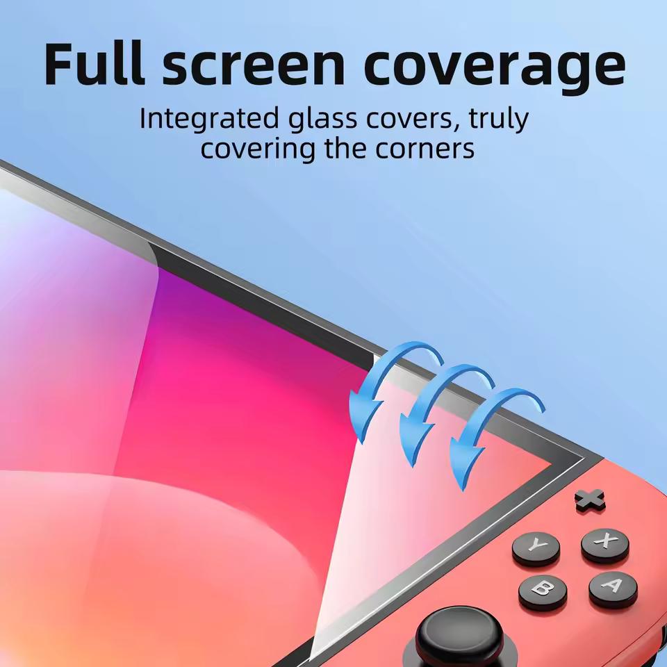 Easy Installation Screen Protector for Nintendo Switch 2 Game Console HD Tempered Glass Anti-Scratch Films with Joystick Caps