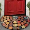 60*90CM Retro Semi-circular Floor MATS, Dirt-resistant and Water-absorbing Crystal Velvet Floor MATS, Suitable for Doorways, Bathrooms Living Rooms