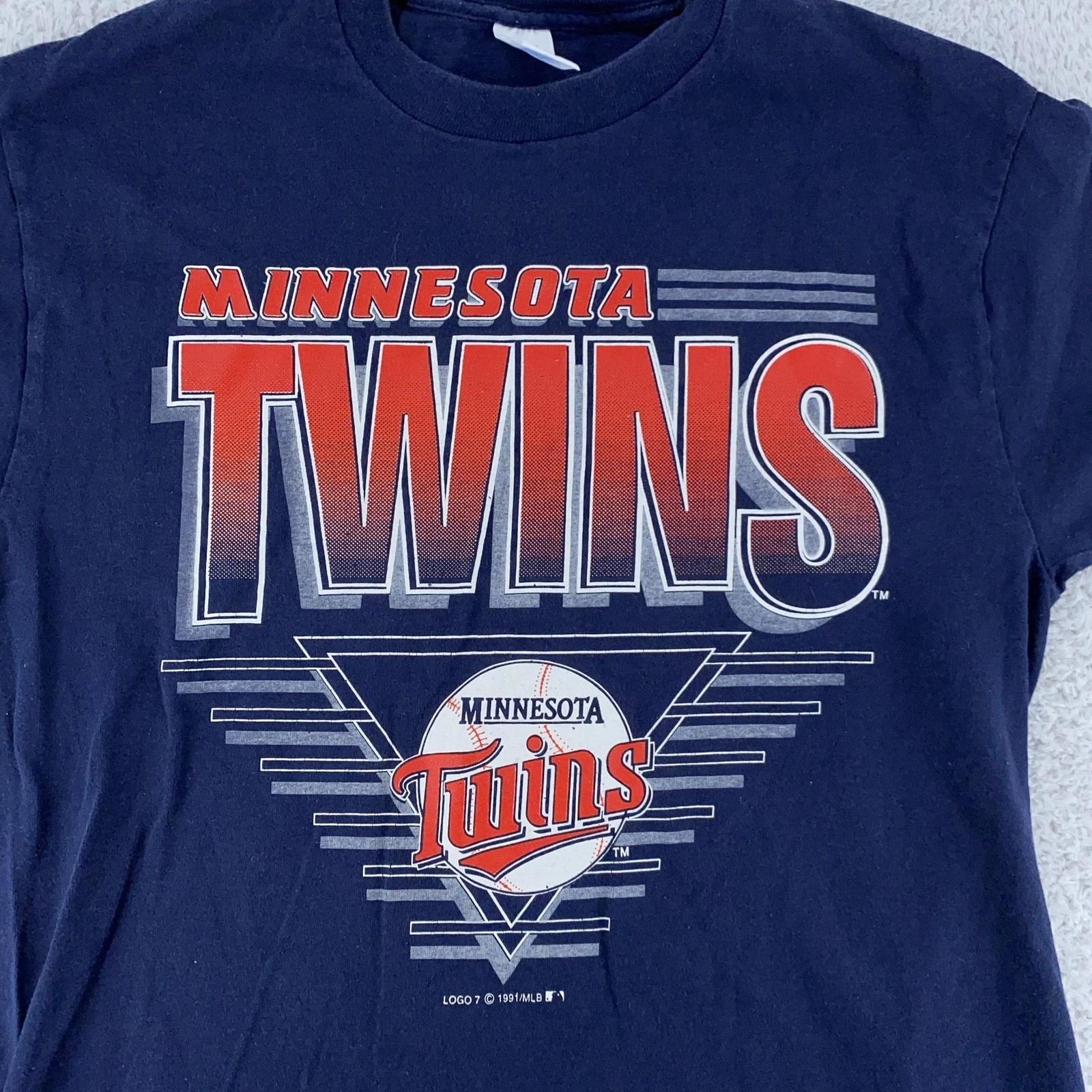 Винтажная футболка Minnesota Twins Мужская M/L Логотип MLB Baseball 7 90-е Футболка 2XL