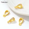 14/18K Gold Plated Brass Zircon Drop Shape Bails For Pendant with Open Ring Findings,Brass Bailes For DIY Necklace Accessories