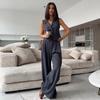 Women's Spring New Arrivals V-Neck Sleeveless Vest Wide Leg Pants Casual Set