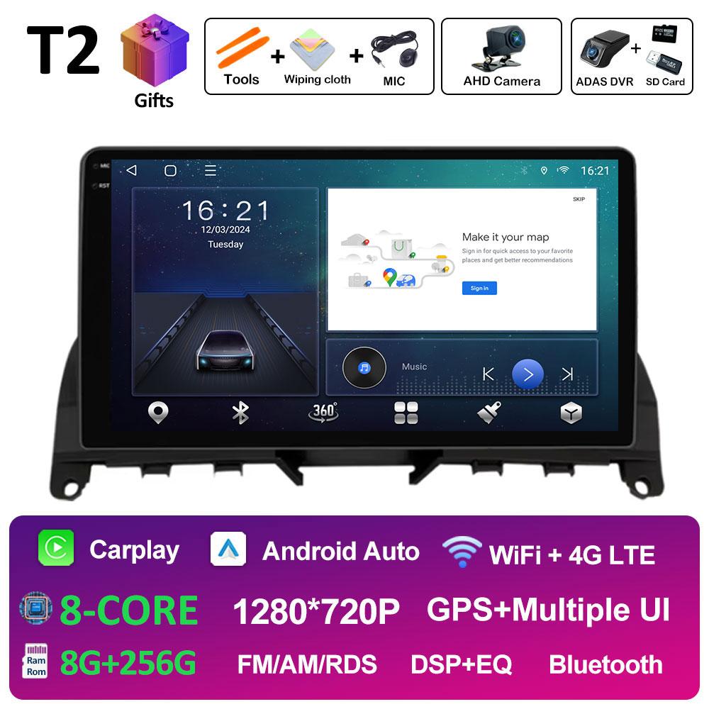 Pentru Mercedes Benz C Class3 W204 S204 2006 2007 2008 2009 2010 2011 Sistem Inteligent Android 14 Bluetooth Ventilator de Răcire GPS Navi