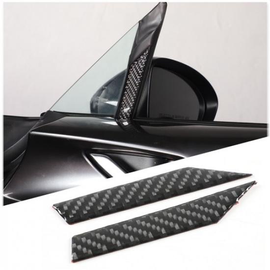 Carbon Front Triangular Window Divider Trim Sticker For Mazda MX-5 Miata 16-23