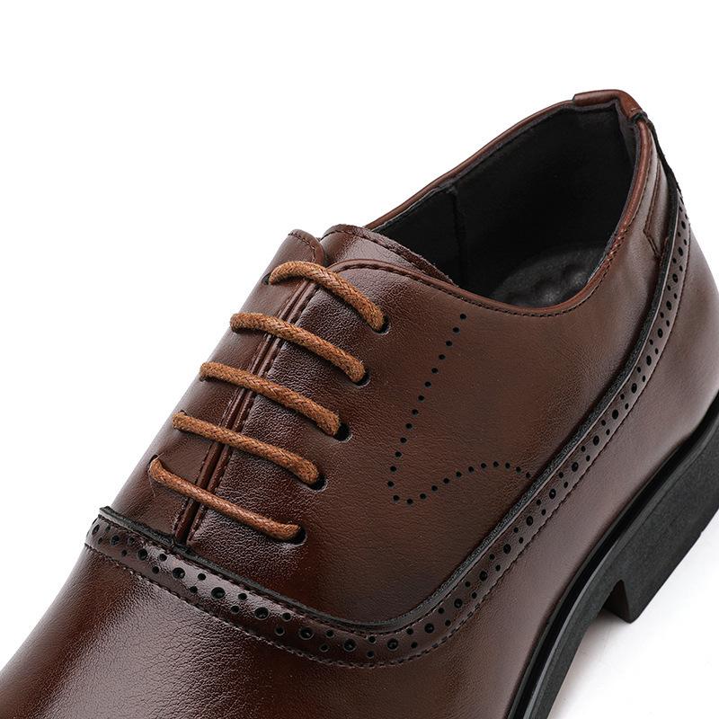 Men's Pointed Toe British Style Leather Loafers - Casual, Office, Teacher, Wedding Shoes