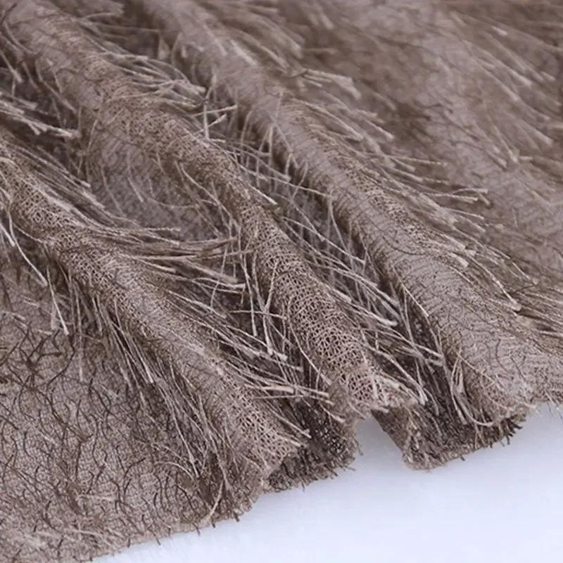 1 Yard Velvet Tassel Feather Mesh Fabric for Diy Sewing, Party Stage Performance, Background Fabric, and Display Tablecloth