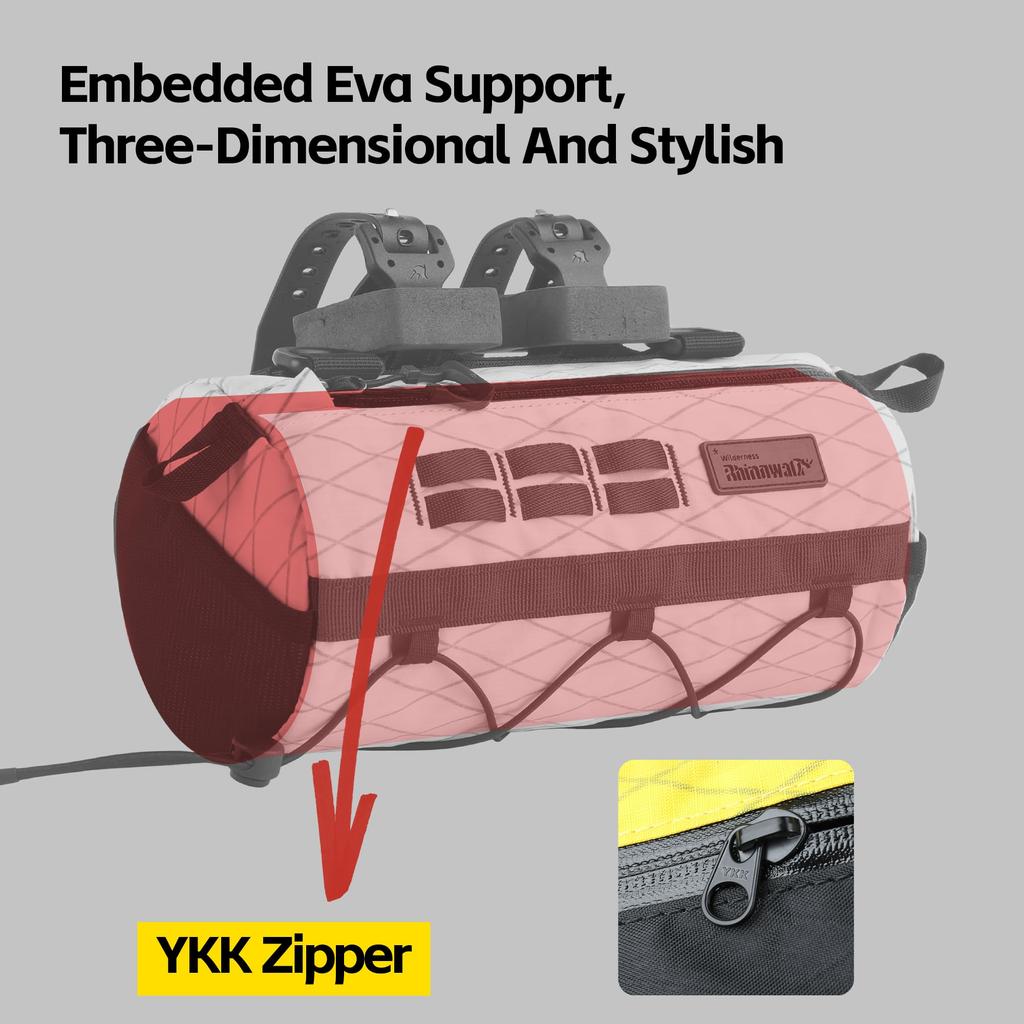 Rhinowalk Waterproof Bicycle Handlebar Bag, Front Bicycle Bag with Frame Storage, Roll Bag, Mountain Bike Commuter Shoulder Bag, Professional Cycling