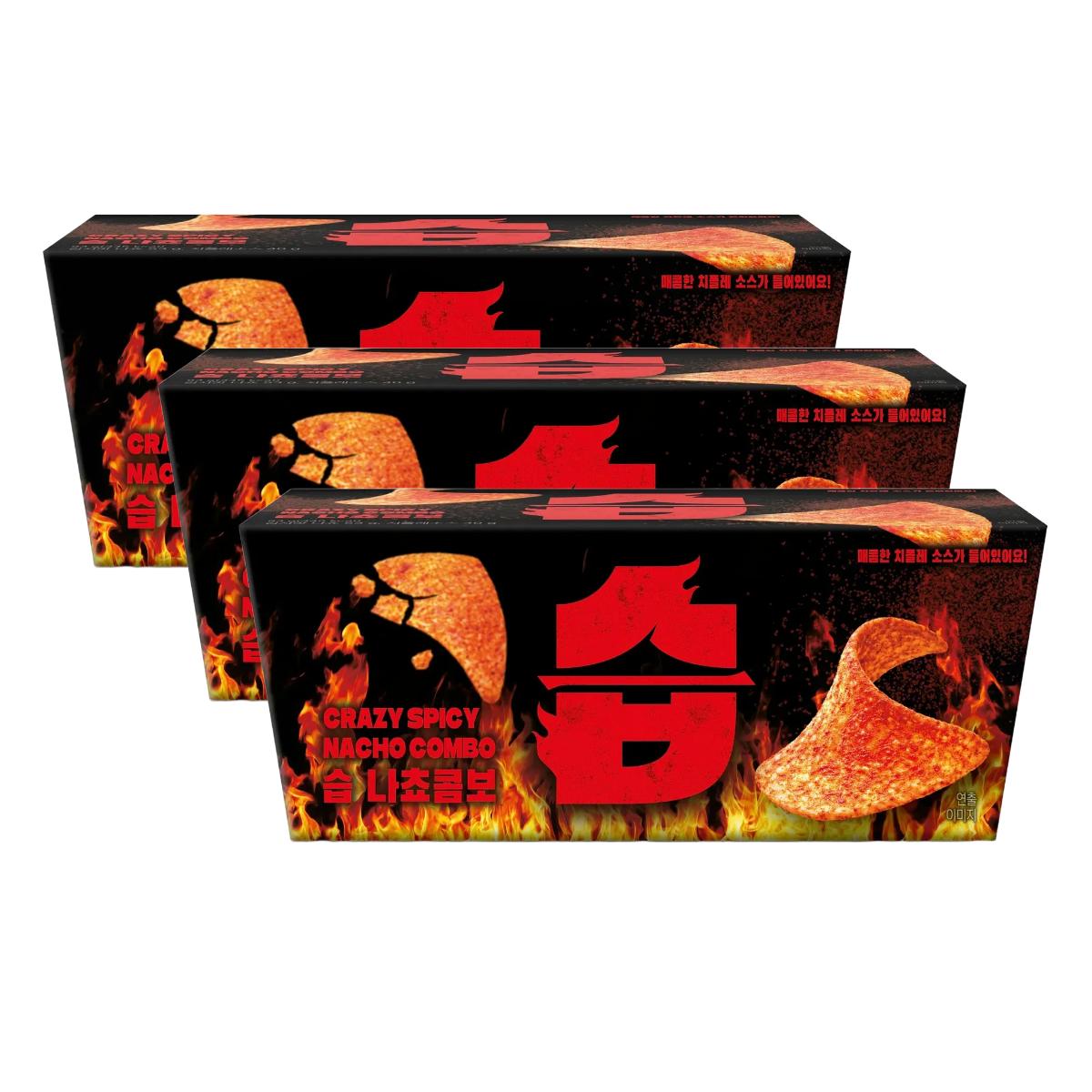 CJ Seup Combo Nachos Chips de Maïs Croustillantes avec Sauce Savoureuse Paquet de 3 x 93g