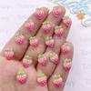 100pcs Resin Mini Colorful Pink Strawberry Art Nail Flat Back Rhinestone Applique DIY Scrapbook Earring Decor Accessories Crafts
