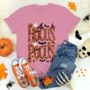 Fashion Hocus Pocus letter printed short sleeved Tshirt for Womens casual shirt summer Halloween round neck Tshirt
