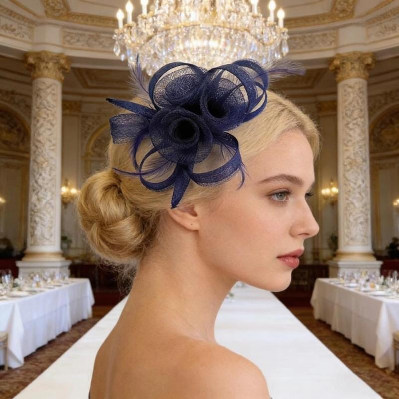 Elegant Mesh Flower Hair Accessory Fascinator Headdress Photo Props For Women Girls Wedding Party Photography