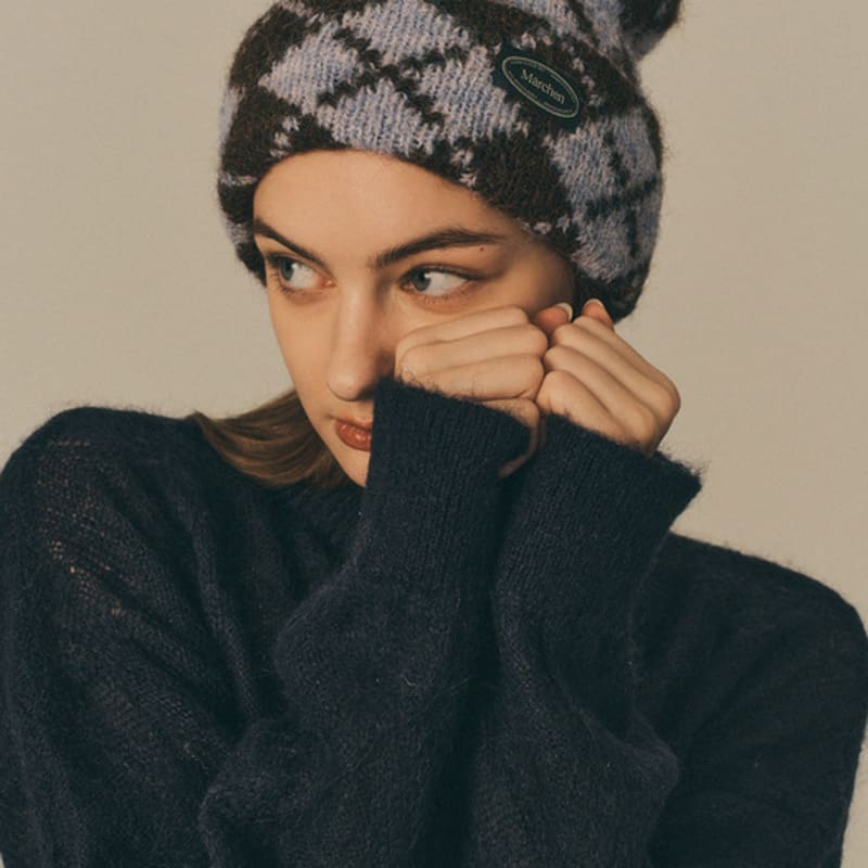 

Marchen Argyle chunky beanie_4color yellow