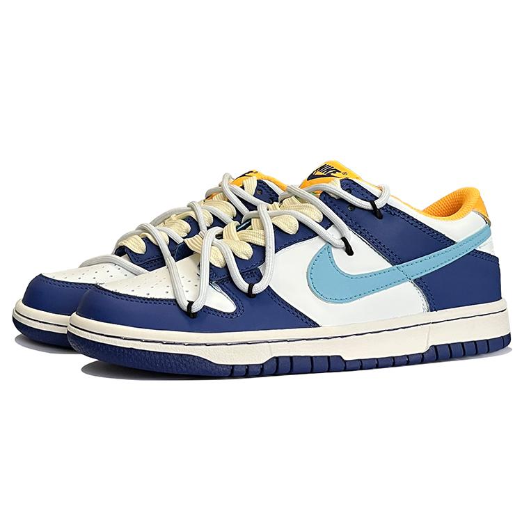 Nike Dunk Low Slip Resistant Abrasion Resistant Low top Skateboard Shoes GS Blue White DV1693-401(TeamK-)