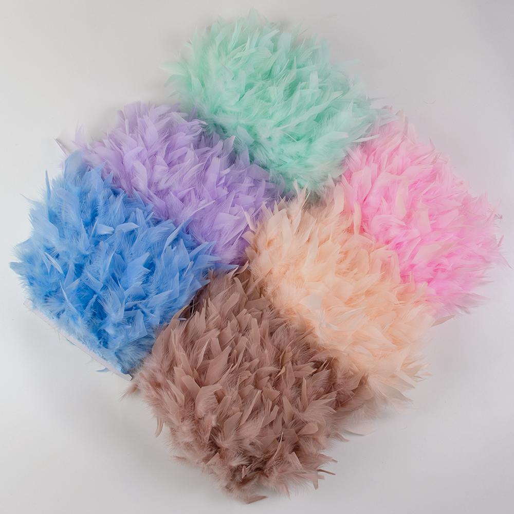 1M/5M/10M Turkey Feathers Trim 10-15Cm Fluffy Feather Ribbon For Crafts Accessories Wedding Party Clothing Sewing Decoration
