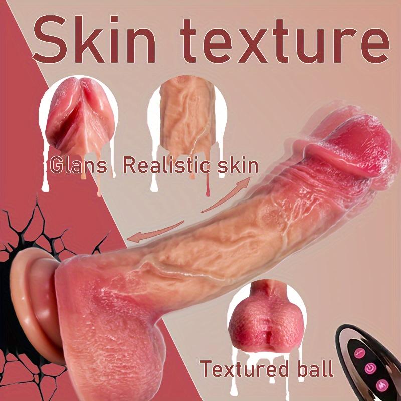 8.6" Realistic Thrusting Dildo with 7 Rotations, 9 Vibrations, Heat Modes, Remote Control, and Rechargeable Battery Suitable for Men and Women.