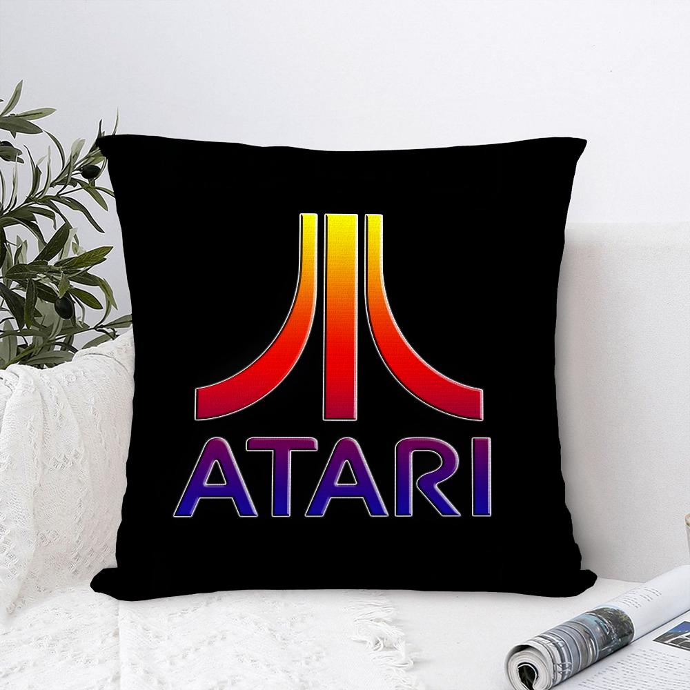 A-AtariS Game Logo Pillow Case Sofa Decorative Home Double-sided Print Plush Square Throw Pillow Covers Cushion Decor Cover