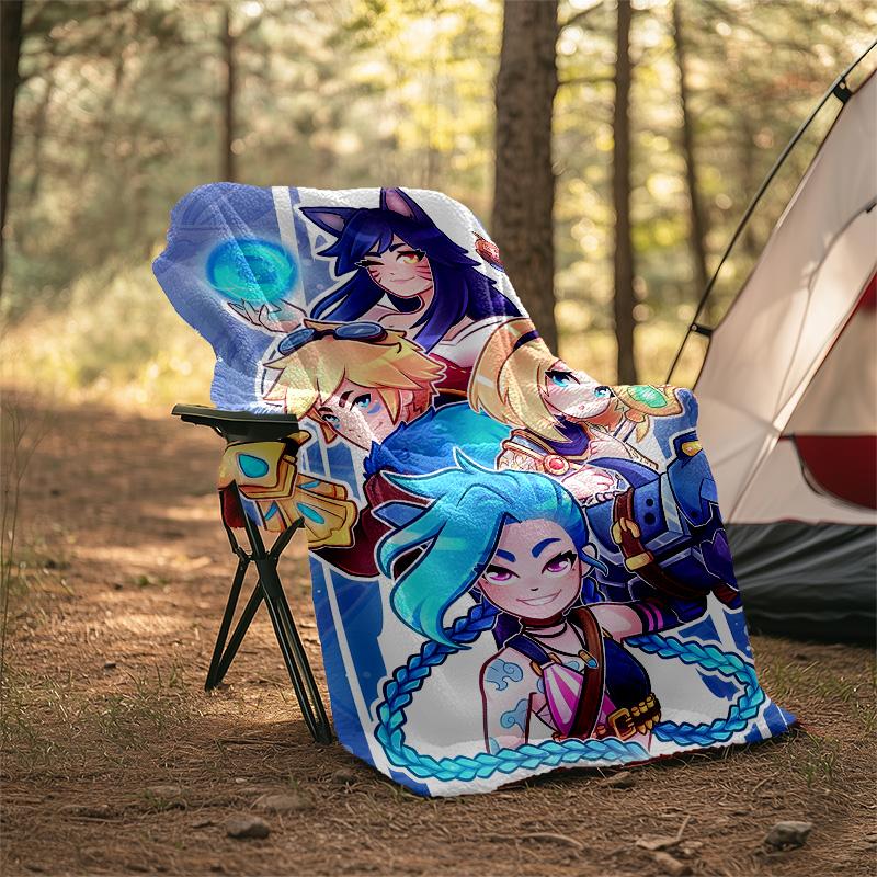 1pc Game L-Lol Theme Blanket - Digital Print, Polyester, Cozy for All Seasons, Perfect for Outdoor, and Travel