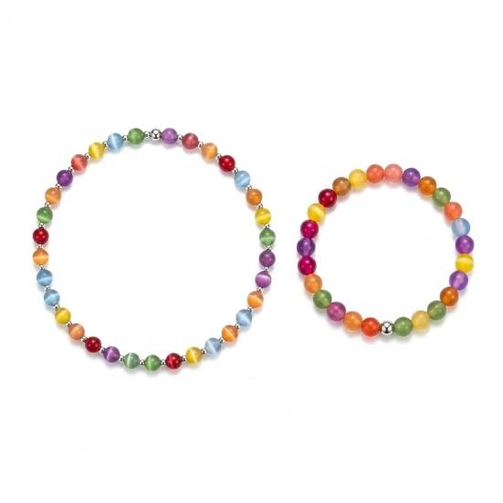 Gioielli con Perline che Cambiano Colore, Collana con Perline Colorate Reattive ai Raggi UV, Collana Braccialetto con Perline Dopamina, Accessorio Estivo da Spiaggia, Regalo Gioiello per le Vacanze