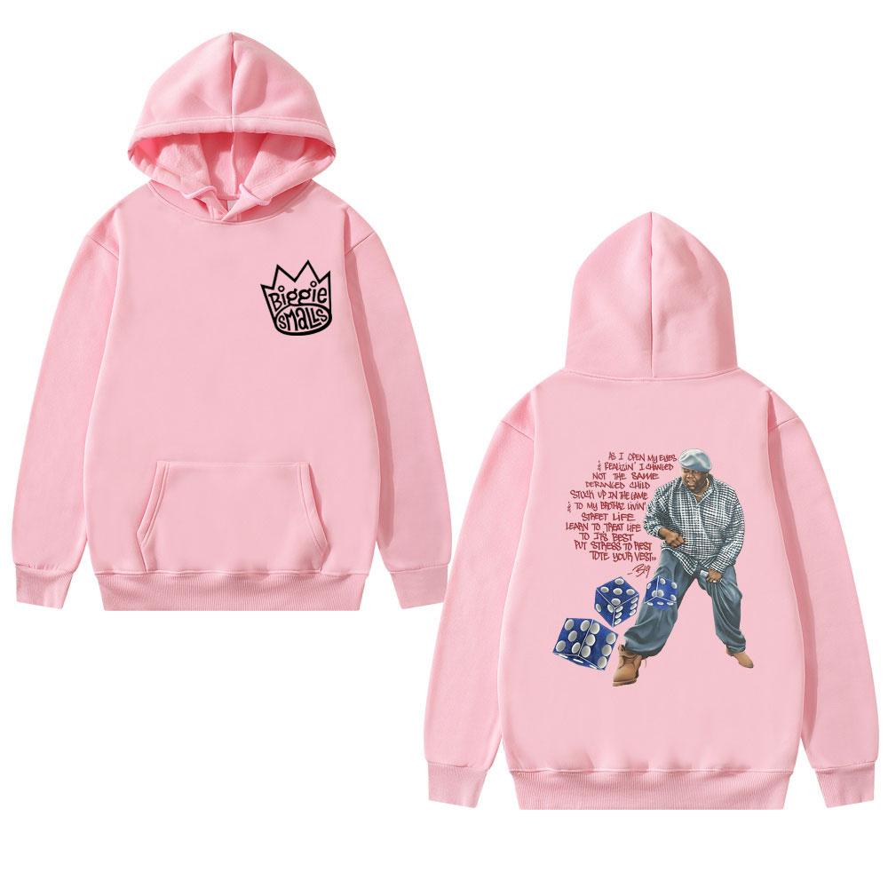 Rapper The Notorious Big Double Sided Printed Hoodie Male Vintage Biggie Smalls Hooded Tracksuit Men Women Hip Hop Streetwear
